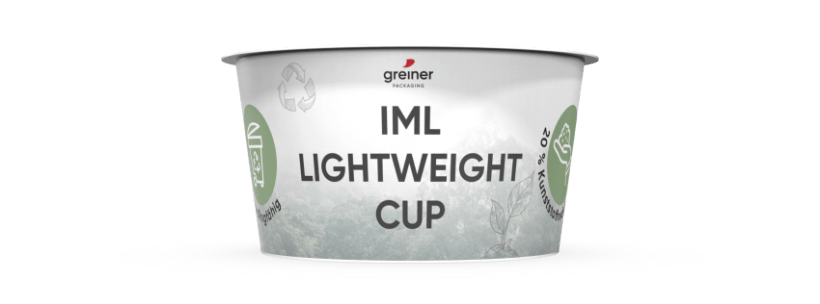 Greiner Packaging has developed a special yogurt cup made of PP that reduces material usage by 20 percent. Greiner Packaging has developed a special yogurt cup made of PP that reduces material usage by 20 percent.
