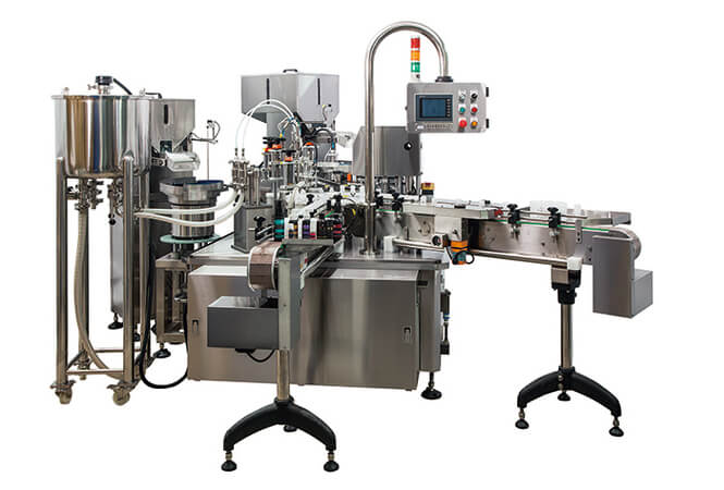 Auto bottle washing & filling & plug and outer cap assembly machine